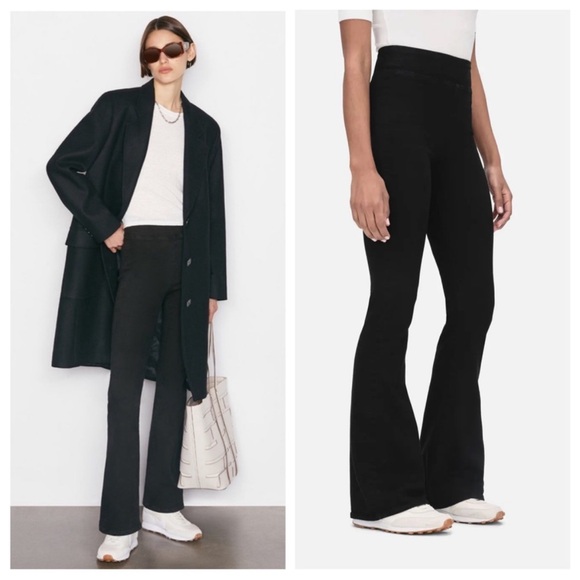 Frame Denim Denim - Frame The Jet Set Flare Pull On Jeans Sheen Noir Black
